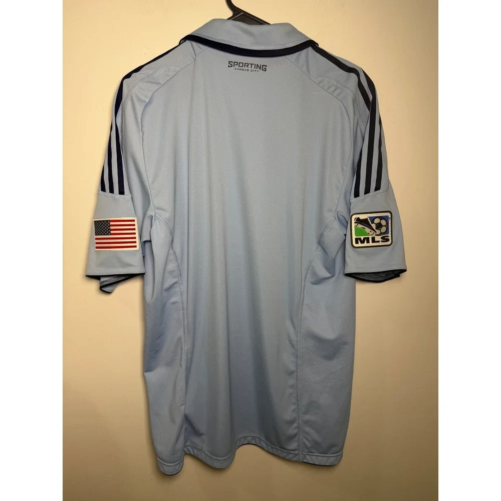 Adidas Sporting Kansas City 2011 Jersey Mens XL Light Blue MLS Soccer Lamar Hunt